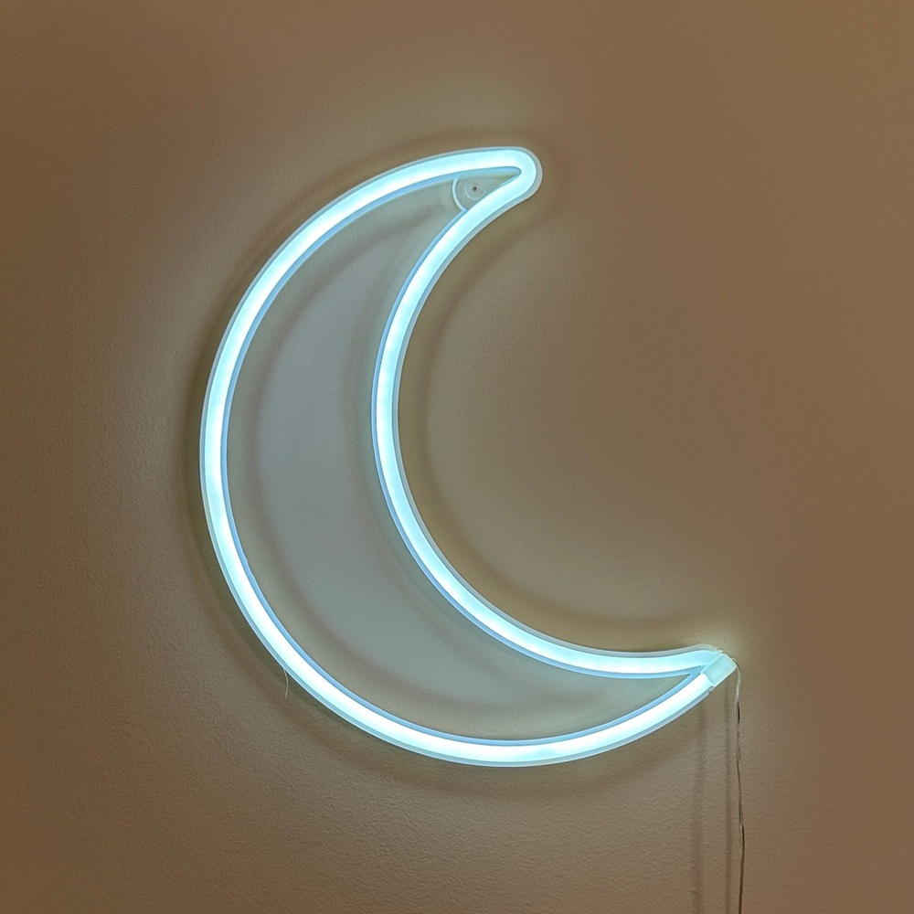 Neon Moon Wall Light - White